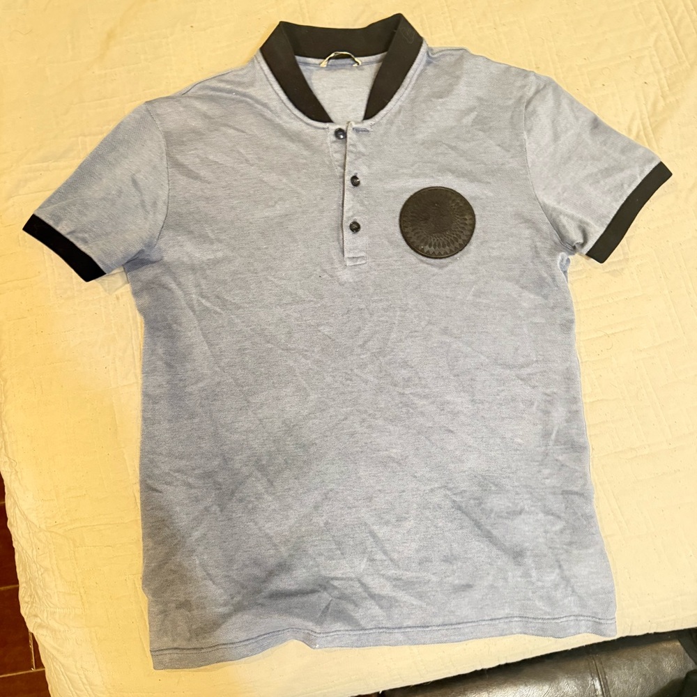 Versace Sky Blue Polo with Black Trim